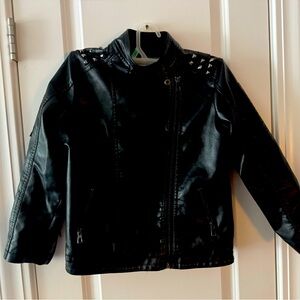 Kids Black Faux Leather Jacket